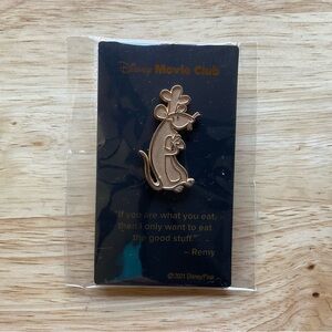 2021 Disney Pixar Movie Club Gold Color Ratatouille Remy Character Pin